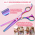 6 1 Dog Grooming Scissors,Rainbow Curved Chunkers Shears with Safety Round Tips,Sharp and Durable in Dog Scissors