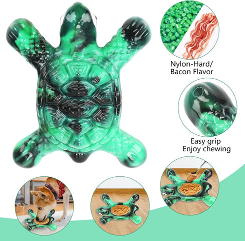 Dog Toys for Aggressive Chewers, Indestructible Tough Chew Toys for Large Dogs, Real Bacon Nylon Bones