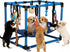 Bullro Blue Puppy Play Gym with 8 Hanging Toys, Dog Jungle Gym Indoor