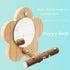 Parrot Perch Stand with Mirror & Chew Toys Natural Wood Bird Play Gym for Cockatiels, Conures, Parakeets, Lovebirds
