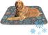 Generic Cooling Dog Mat Ice Silk Pet Crate Mat Mint Green Gold Snowflakes
