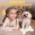 Poen 6 Pcs Bone Shaped Plush Squeaker Dog Toy, 8.27 x 4.72 Inch, Soft Calming Interactive Fetch Toy, White