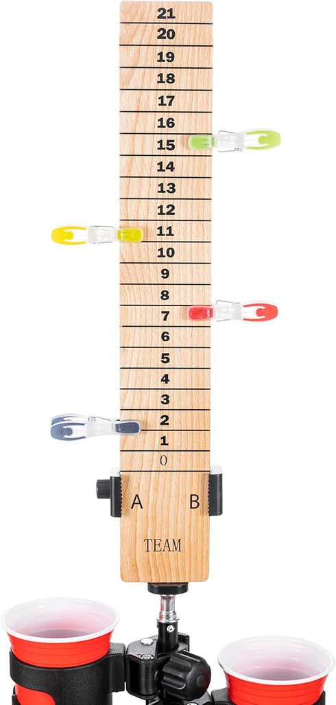 New Valley Walber Score Keeper Set for Cornhole Game - Easy to Assemble Scoreboard & Drinkholders for Outdoor Games