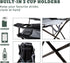 300 LBS, SUNNYFEEL Folding Oversized Camping Chair, Padded Portable Lawn Chairs for Adults Heavy Duty Folding Camp Quad