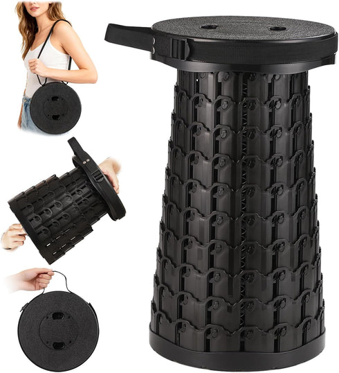 Spisces 2026 Heavy Duty Collapsible Stool | 600lbs Capacity, 18-in Tall Lightweight 2.6lbs