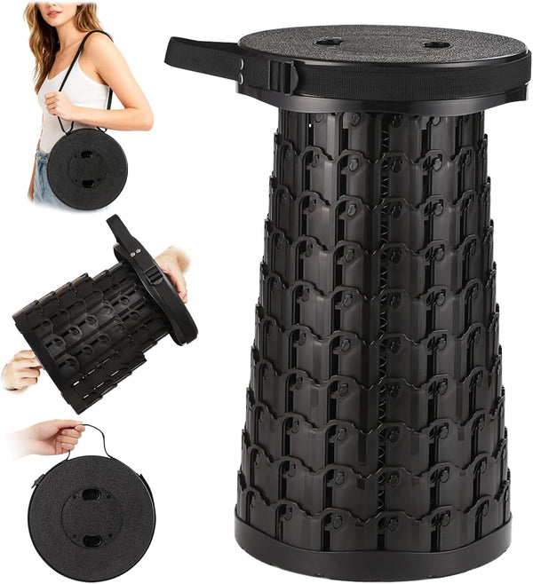 Spisces 2026 Heavy Duty Collapsible Stool | 600lbs Capacity, 18-in Tall Lightweight 2.6lbs