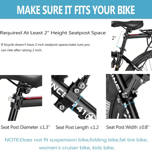 Rear Bike Rack, 310 LB Capacity Cargo Rack with Fender & Reflective, Quick Release for Mountain Road Bicycles
