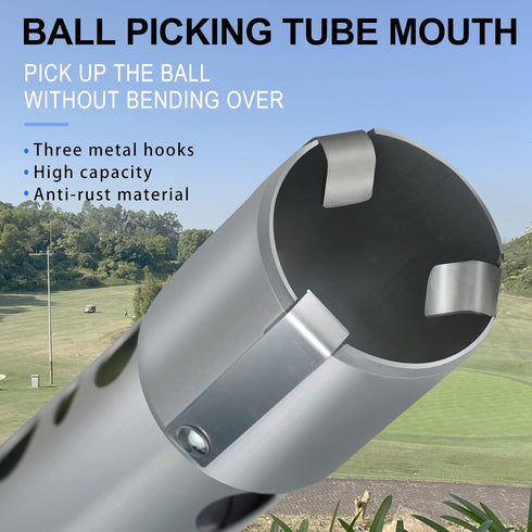 Professional Golf Ball Retriever Picker, Aluminum Shag Tube Release Tool for Practice Pick-up