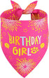 Agroon Dog Birthday Bandana Girl Pink Small 1PCS, Durable Triangle Reversible Scarf Bibs