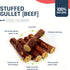5-6 Inch 10 Count, Stuffed Beef Jerky Sticks, Premium All-Natural Gullet Chews, High-Protein, Easily Digestible
