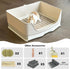 RUBYHOME Chinchilla, 16.9 inch Oversize Rabbit Litter Box with Drawer, Corner Toilet Box with Grate Potty Trainer