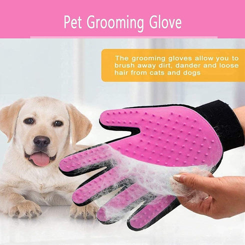 BYETOO Pet Dog Cat Grooming Glove with 261 Tips, Gentle Deshedding Brush Mitt for Long/Short Fur