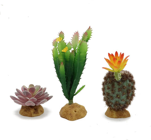 JIHAQUA Reptile Plants Succulent, Artificial Desert Rain Forests Plants for Lizard Bearded Dragon