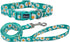 Dog Collar and Leash Set, Cute Daisy Pattern, 5ft Leash for Puppy Dogs, Extra Small, Green