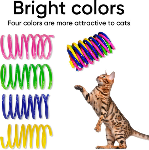 30 Pack AGYM Cat Toys for Indoor Cats, Interactive Cat Spring Toys, Durable Colorful Plastic Spiral Springs for Kitten