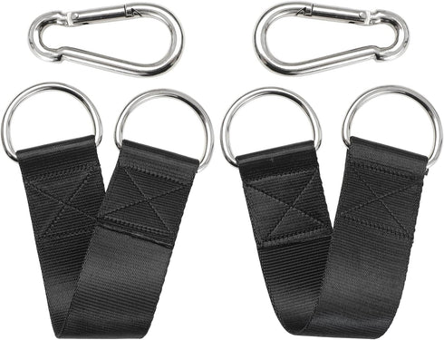 Pair of Outdoor Hanging Straps with Carabiner - Holds 150kg/330lbs, Straps Hanging Kit for Camping, Gym Bar Attachments