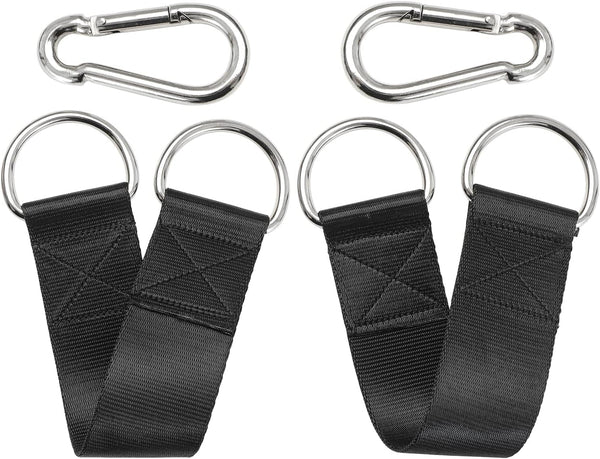 Pair of Outdoor Hanging Straps with Carabiner - Holds 150kg/330lbs, Straps Hanging Kit for Camping, Gym Bar Attachments