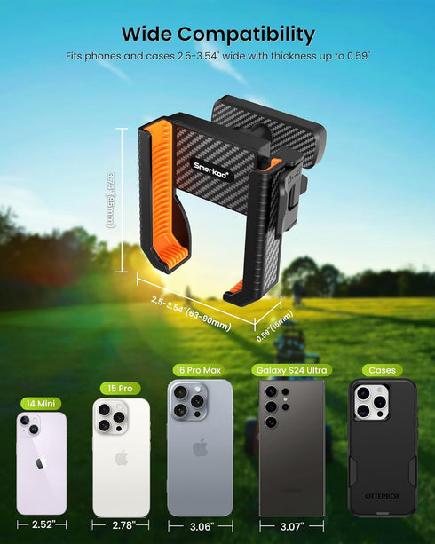 Smerkod 6 LBS, 3s Magnetic Golf Cart Phone Holder Mount- Holds Up to Phone Clip Install,Phone Caddy for iPhone Galaxy