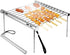 NASHRIO Portable Camping Grill - Folding Compact Stainless Steel Charcoal Barbeque Grill for Picnics, Backpacking,