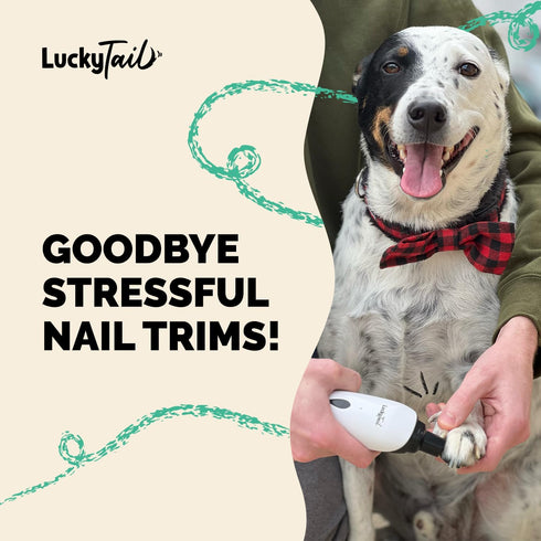 LuckyTail Pet Nail Grinder for Dogs and Cats, Super Quiet, USB Rechargeable, 2 Speeds
