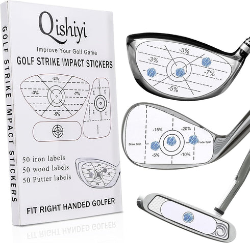 Qishiyi Golf Impact Tape Labels,Self-Teaching Sweet Spot and Consistency Analysis.for Irons Woods and