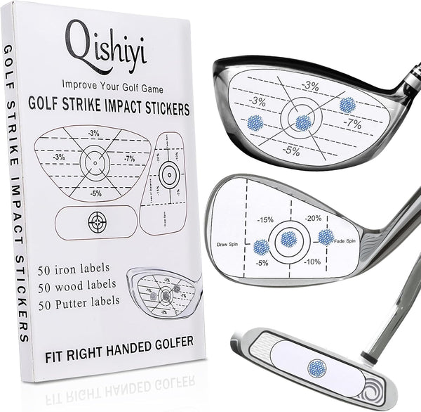 Qishiyi Golf Impact Tape Labels,Self-Teaching Sweet Spot and Consistency Analysis.for Irons Woods and