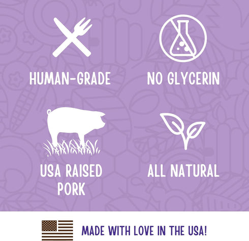 10 oz Full Moon Natural Cut Pork Jerky Healthy All Natural Dog Treats Human Grade Grain Free