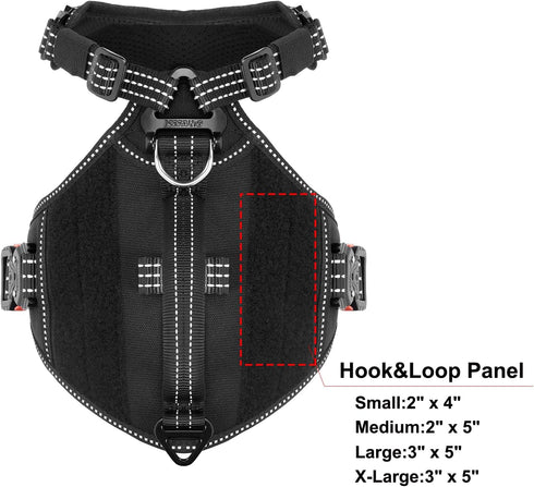 ICEFANG GN8 Tactical Dog Harness with 4X Metal Buckles, Reflective No-Pull K9 Vest for Small Dogs (Black, Small)