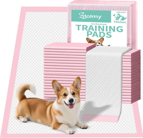 Pink Puppy Pee Pads, 24"x 24" 40 Count Disposable Puppy Pee Pad