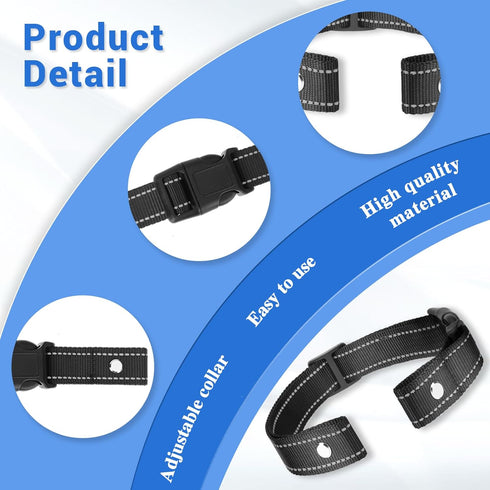 Reflective Collar Replacement Strap for Dog GPS Training Bark Receiver Collars, Heavy Duty for Small Medium Large Dogs