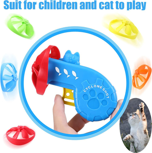 18 5 Sumind Pieces Interactive Cat Fetch Tracking Toys With Colors Flying Propellers for Indoor Pet Kitty Training