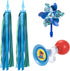 Kids Bike Horn Set with 2 Pcs Handle Streamers, Bicycle Bell and Windmill Accessories for Girls or Boys