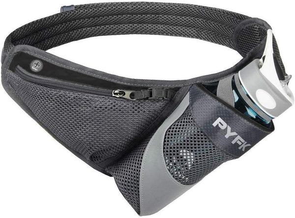 PYFK Hydration Waist Pack Running Belt with Water Bottle Holder for Men Women Reflective Fanny Bag Pouch