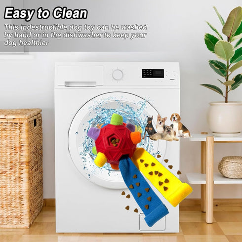 Furry Fellow Snuffle Ball Interactive Dog Toy - Hidden Treats for Slow Food Training and Playtime