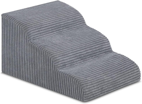 Dog Stairs & Steps for High Beds, 3 Steps High Density Foam Waterproof Ramp for Small Dogs and Cats, H:16"