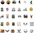 Go Hunting Stickers 104PCS, Waterproof Vinyl Decals for Outdoor Adventure, Water Bottle Labels for Boys