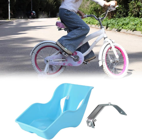 blloocod Baby Doll Bicycle Seat Carrier, Blue Bike Attachment Accessory for Standard Dolls and Stuffed Animals, Easy