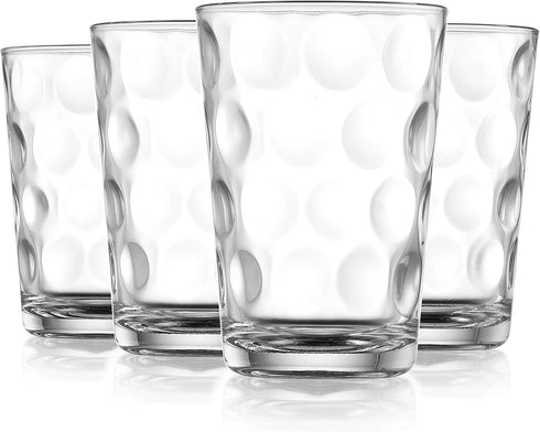 Home Essentials Set of 4 Juice Glasses, 7 oz Water Tumblers for Juice, Cocktails, Dishwasher Safe