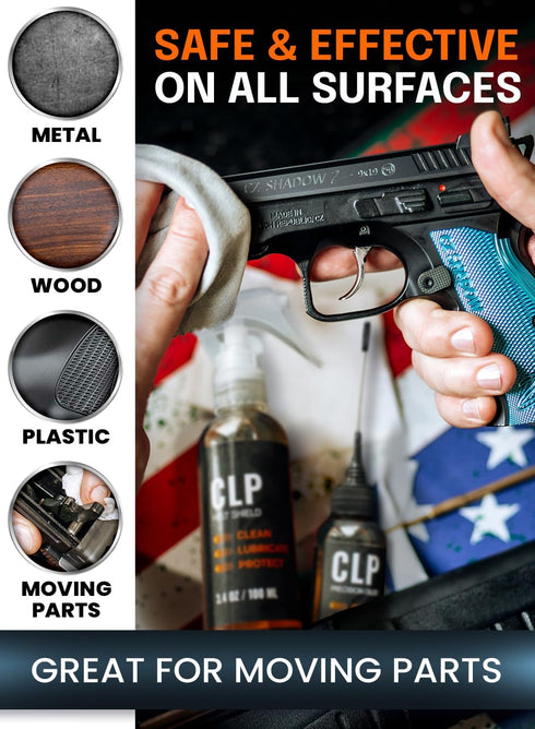 5 Oz 3-in-1 50 3x3 Gun Cleaner and Lubricant kit Gun Oil Spray & Needle Oiler - Cleaner, Lubricant & Protectant Gun Oil