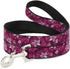 Dog Leash Hibiscus Collage Pink Shades, 6 Feet Long, 0.5 Inch Wide