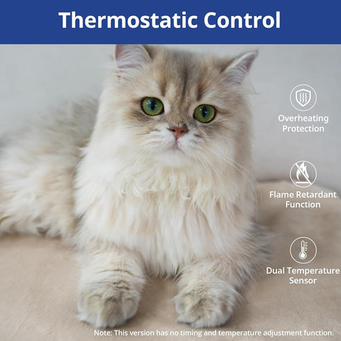 NICREW Pet Heating Pad for Dogs and Cats, Heated Cat Bed with Soft Fleece Cover, 17.7"x15.7", 30 Watts
