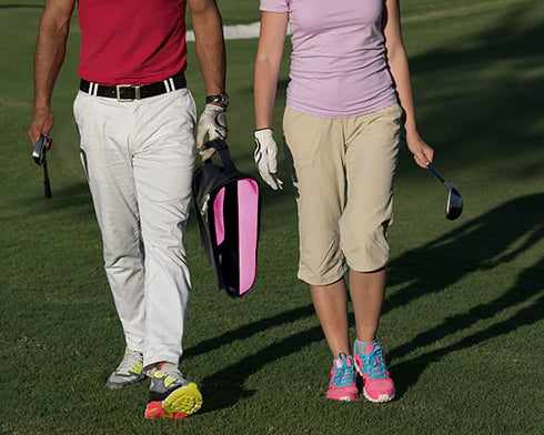 Golf Shoe Bag, Zippered Carrier Bags for Men/Women with Ventilation, Outdoor Travel Shoe Bags (Light Pink)