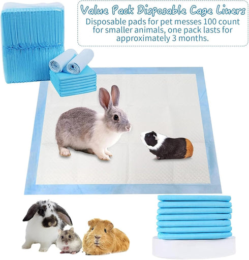 Chinchillas (20PCS Hamiledyi Rabbit Pee Pads Disposable Cage Liners Leak-Proof Super Absorbent Pet Toilet/Potty