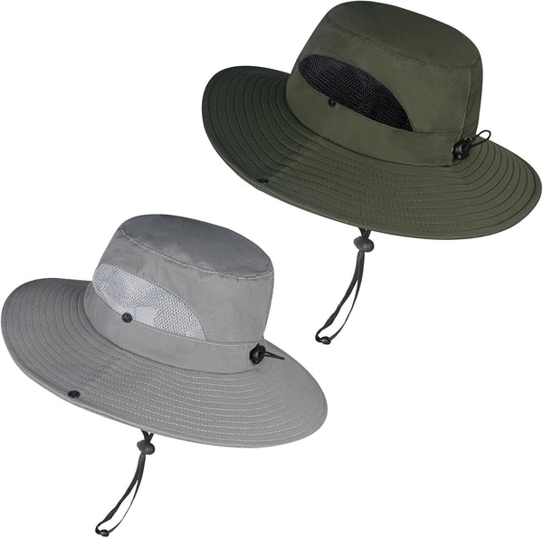 ZOORON Sun Hats for Men Women, Wide Brim Bucket Hats with UV Protection UPF50+ Waterproof for Fishing Hiking