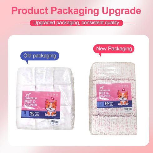 FUNLIYING 90 Count 16-22 Disposable Dog Diapers Female Doggie Diapers for Female Dogs (Waist in XL) Super Absorbent