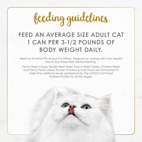 Pack (Pack 24) 3 Oz. Purina Fancy Feast Chicken and Beef Classic Pate Collection Grain Free Wet Cat Food Variety