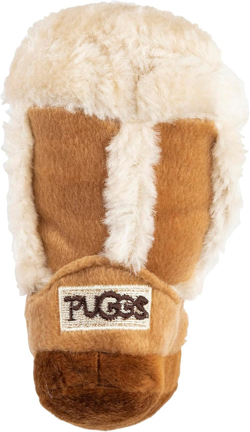 Haute Diggity Dog Pugg Boot, Plush Designer Dog Toys with Interactive Squeaker, Machine-Washable, One Size