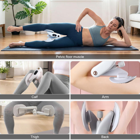 Counter, Inner Thigh & Pelvic Floor Trainer for Women, Adjustable Hip Toner with LED Compact Kegel Exercise Device