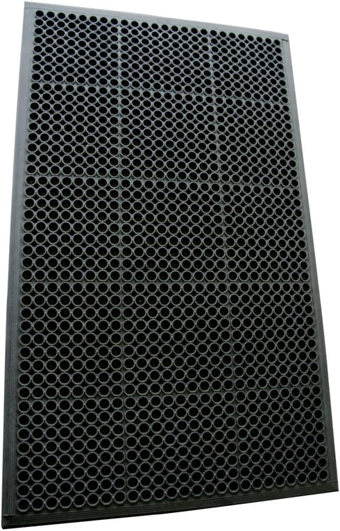 03_122_WBK "1/2-inch 1/2" 36" 60", Rubber-Cal Dura Chef" Anti-Slip Rubber Kitchen Mat, x x Black