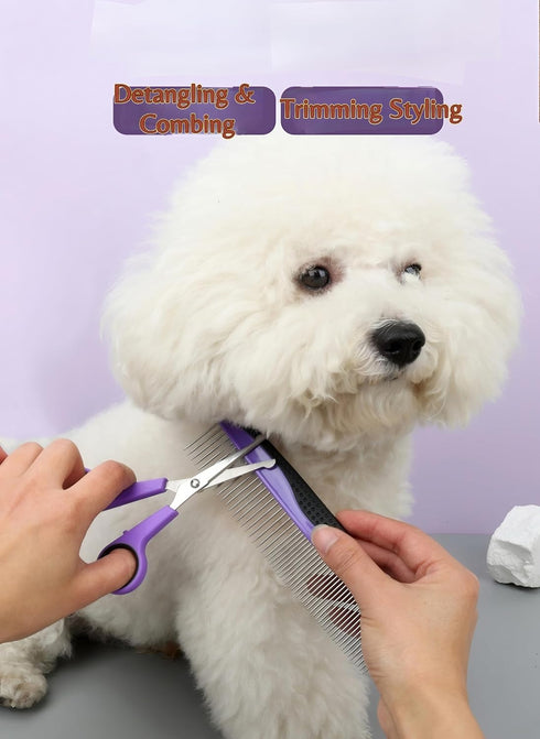 Kriopy Kit-9 Packs Set Trimming Pet Grooming Tools Dog Cat Grooming Kit Dog Cat Grooming Supplies Dog Cat Brush Dog